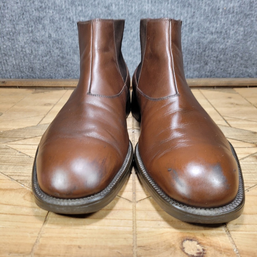 Salvatore Ferragamo Mens 13 D Brown Leather Chelsea‎ Boots Dress Shoes - Picture 4 of 15